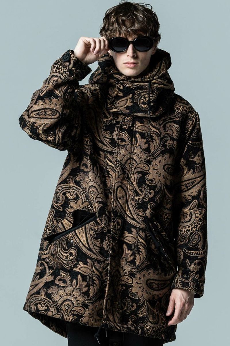 楽天市場】glamb (グラム) GB0323/JKT08 : Hi Neck Mods Coat Paisley