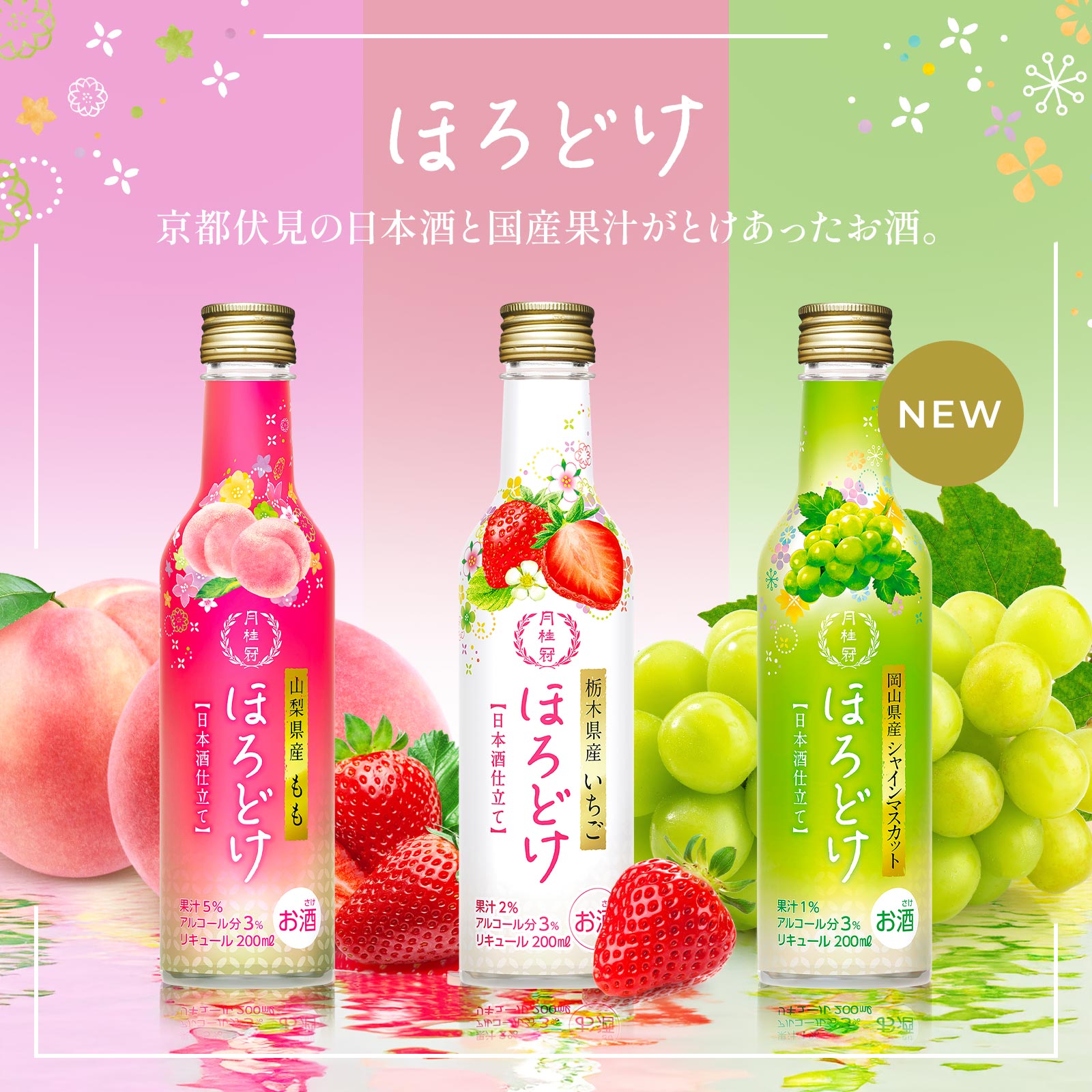 楽天市場】リキュール 日本酒 もも ほろどけ 200mL 1本 □ 月桂冠公式