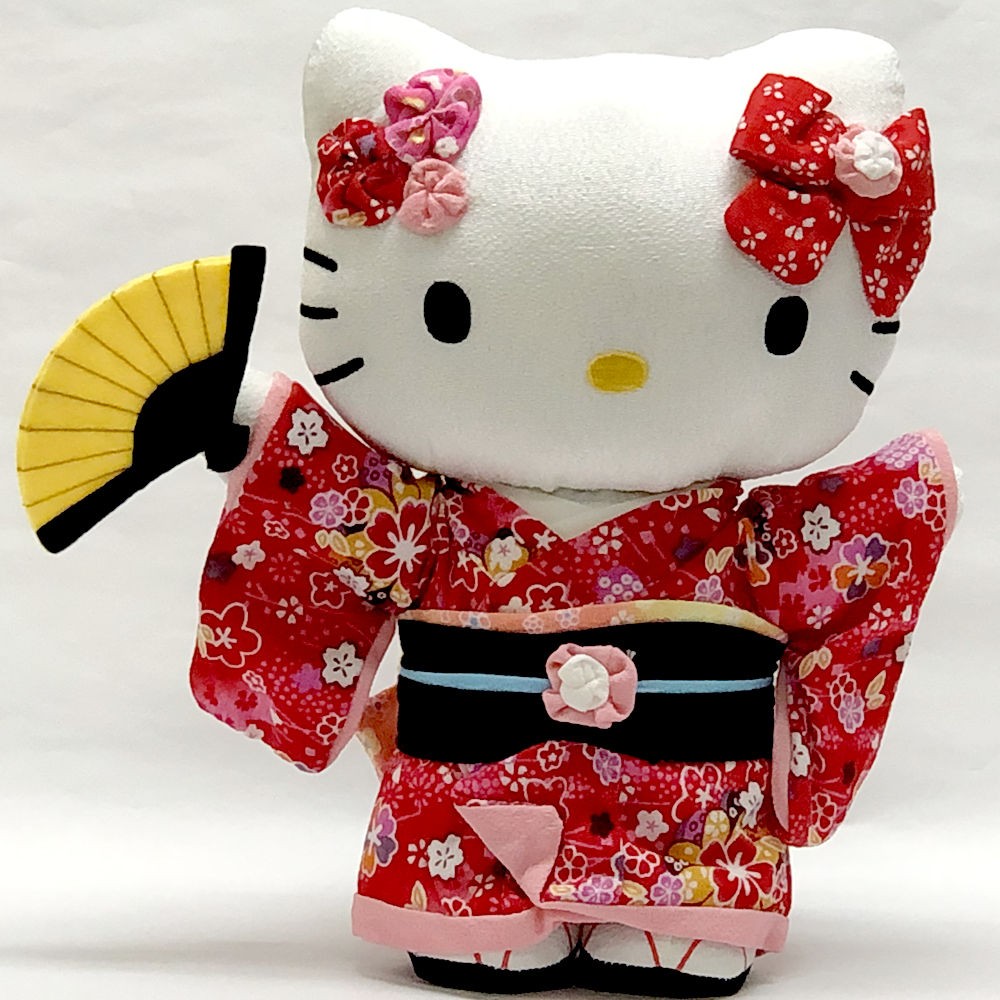 楽天市場】キティ ぬいぐるみ 人形 キティちゃん 赤い着物 Lサイズ