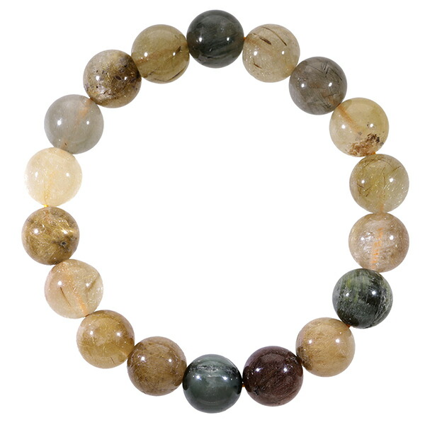 楽天市場】ミックスルチルクォーツ ブレスレット 11mm 18cm メンズM