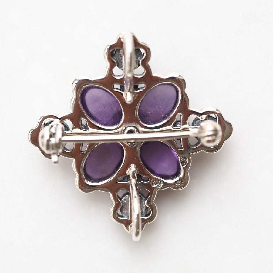 楽天市場】ROKUZAN アメジスト ブローチ ペンダントトップ (チェーン
