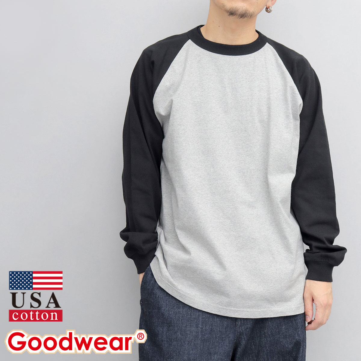 楽天市場】グッドウェア Goodwear ロングスリーブ ラグラン Tシャツ