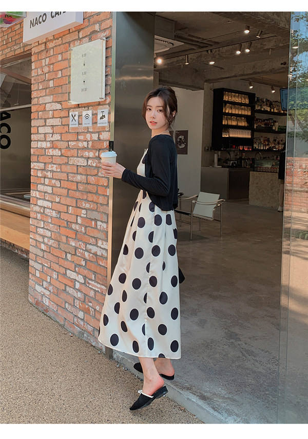 楽天市場】ワンピース 綿 水玉柄 スクエアネック ぽっちゃり 2点セット