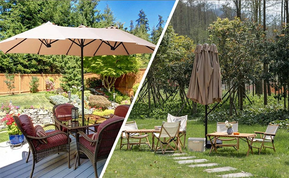 楽天市場】ガーデンパラソル 大型 長方形 パラソル 幅460cm×奥行250cm