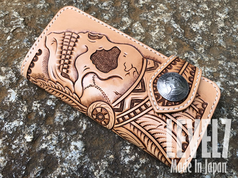 楽天市場】財布 長財布 ハンドメイドロングウォレット SKULL/スカル