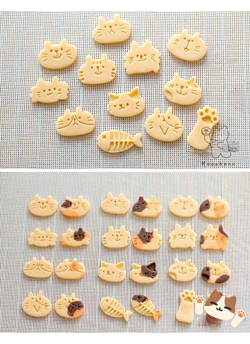 楽天市場】KUNNKENN クッキー型 【ねこ・肉球 ・魚など12種から