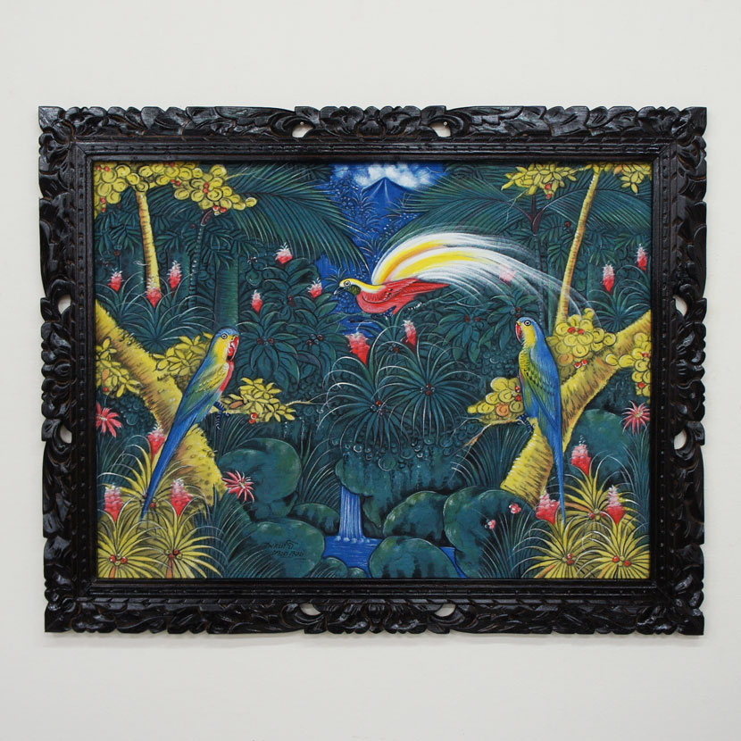 楽天市場】【送料無料！】バリ絵画 熱帯花鳥（PA-015-27）94×74cm