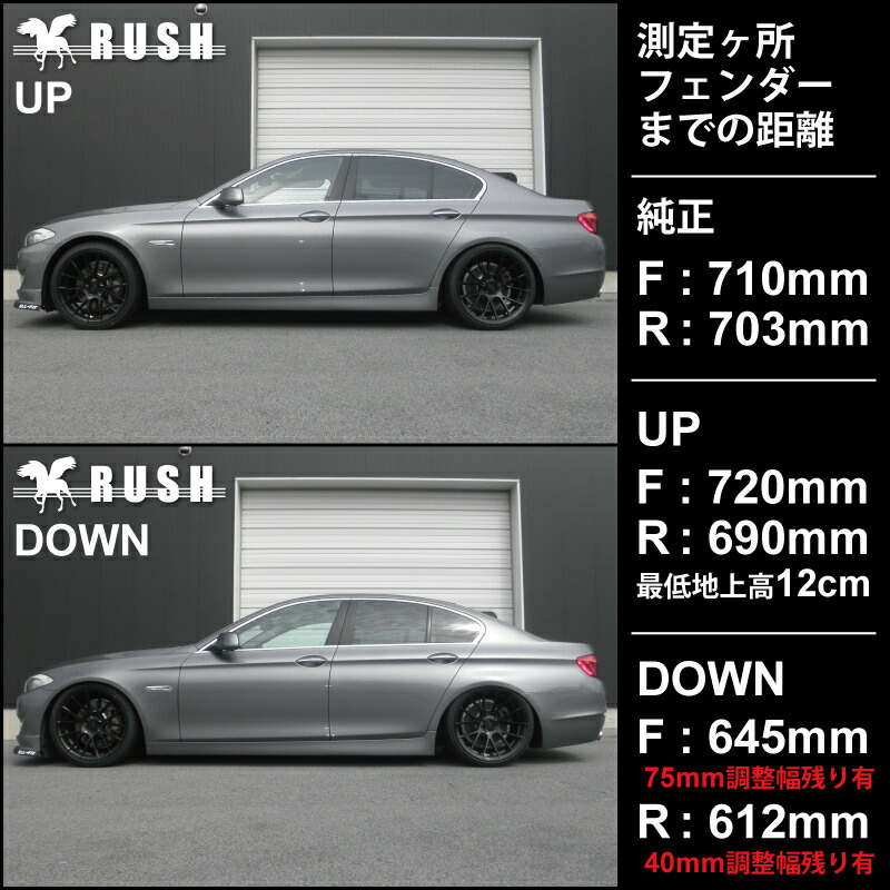 楽天市場】RUSH 車高調 BMW F10 5シリーズ セダン 車高短 モデル