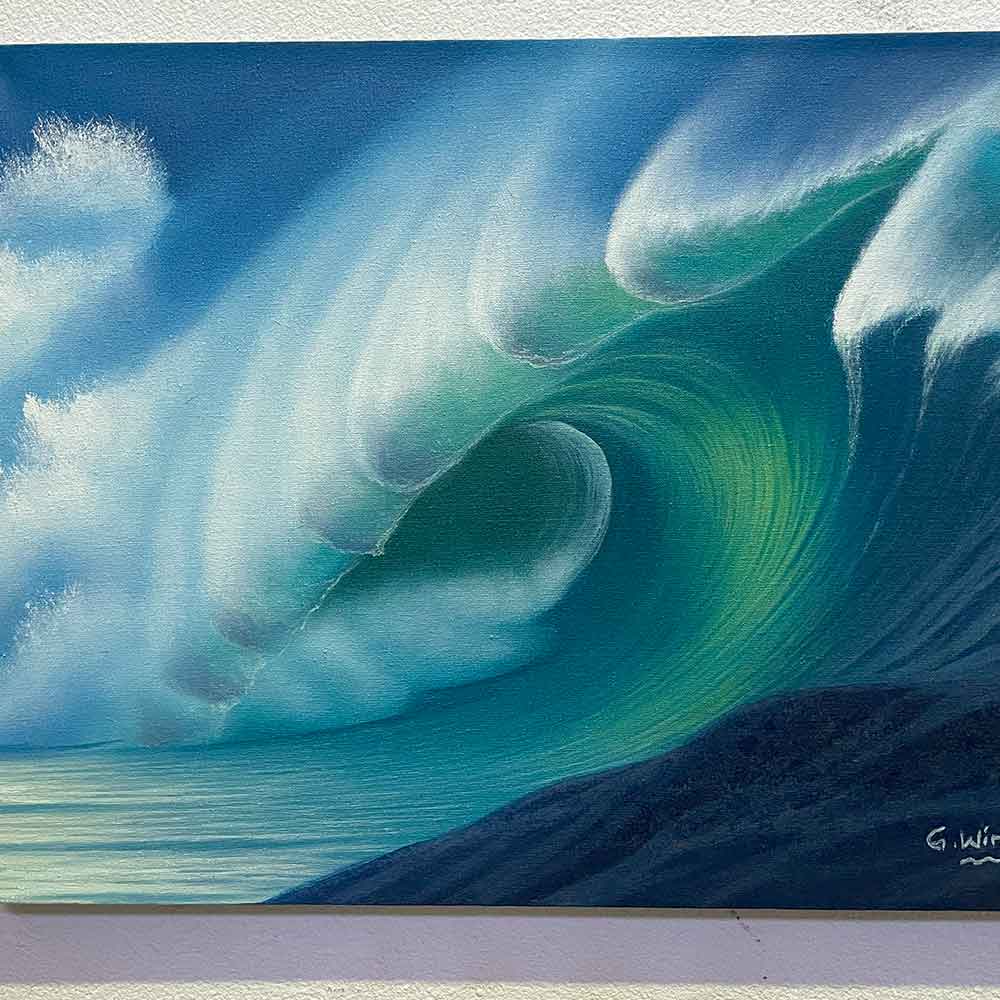 楽天市場】絵画 波の絵 Goes Windy 40×30cm バリ 青い 海 アートパネル