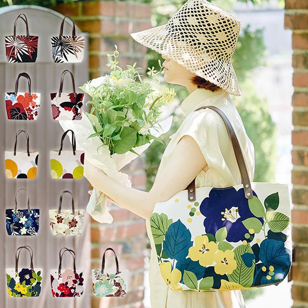 楽天市場】亥之吉 中トートバッグ はなもゆ いちまつうめ てまりばな