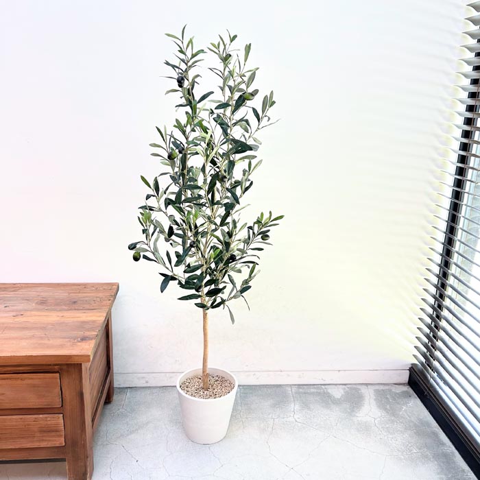 楽天市場】フェイクグリーン 大型 オリーブ 高さ120cm 鉢色選択 木製幹