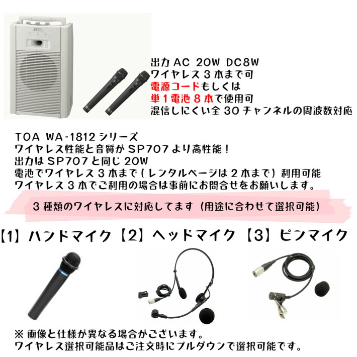 楽天市場】【レンタル】 【1泊2日WA-1812M】 トーア セットワイヤレス