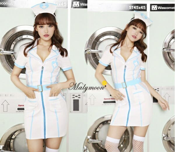 楽天市場】Malymoon3色ナース（水色） [ナース コスプレ 看護婦