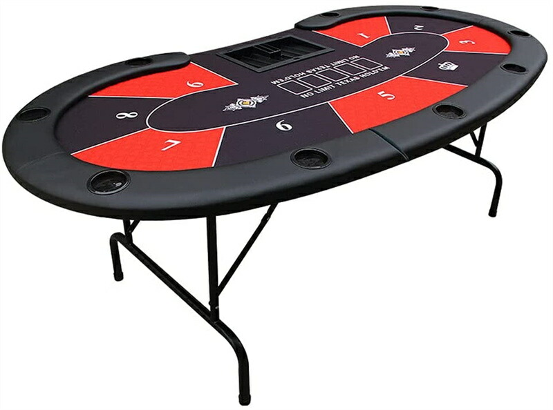 楽天市場】折りたたみ式 ポーカーテーブル 9人用 楕円形 カップ