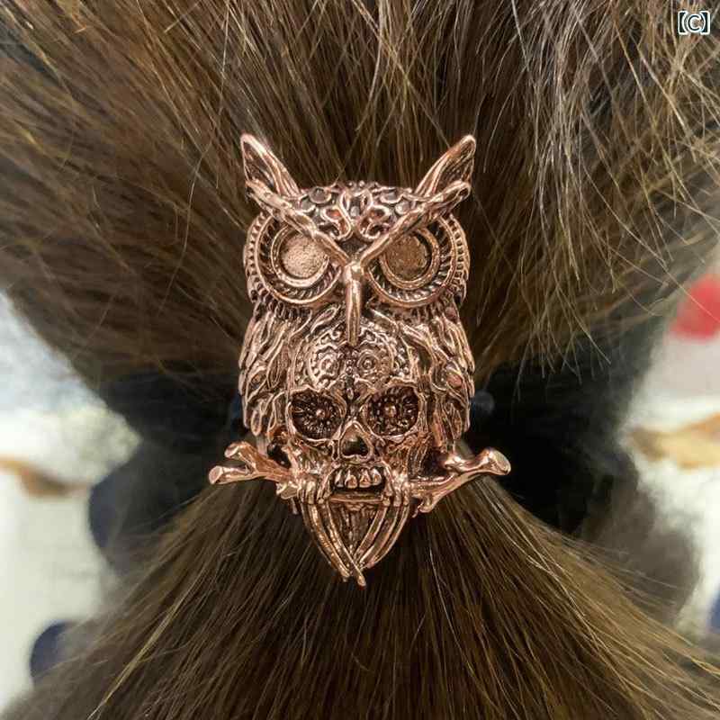 楽天市場】ヘアアクセサリー レトロ ゴシック フクロウ スカル
