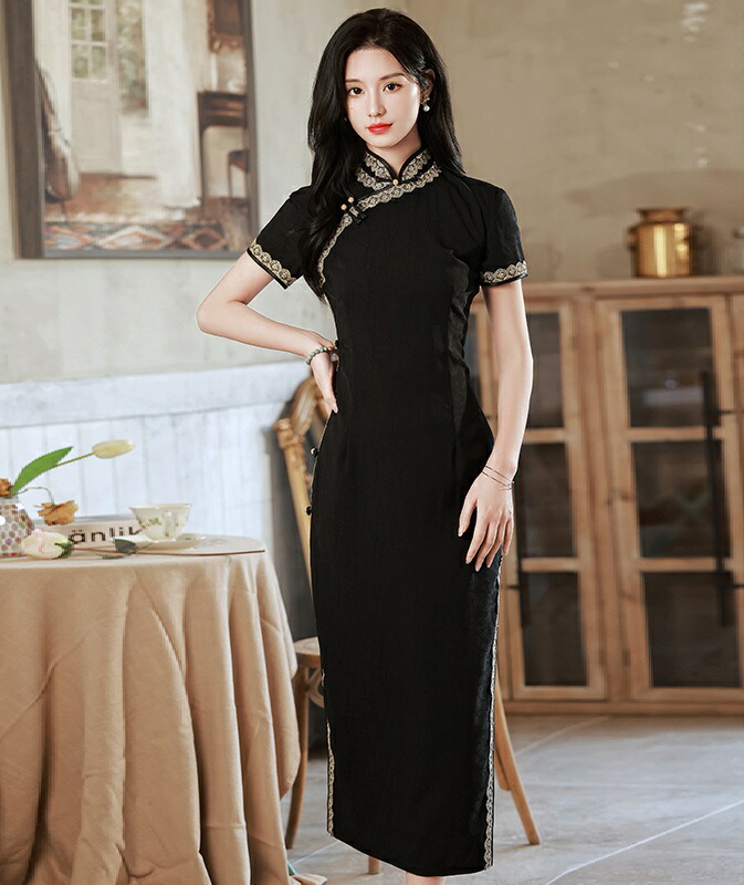 楽天市場】チャイナドレス フェミニン 優雅 スリット 立ち襟 セクシー