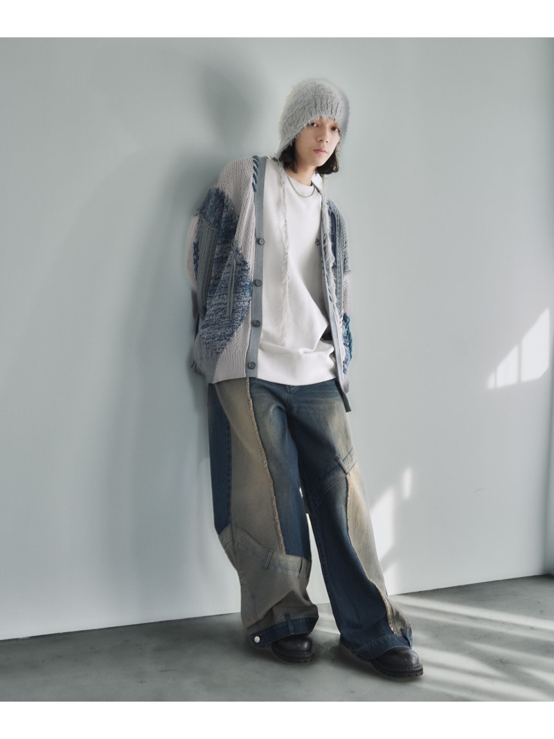 楽天市場】ステッチキリカエニットカーディガン HARE ハレ トップス