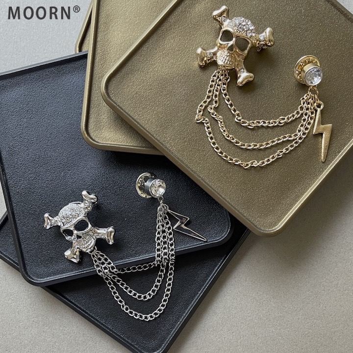 楽天市場】【LINE友だち200円引き対象】［ブローチ］ドクロ イナズマ