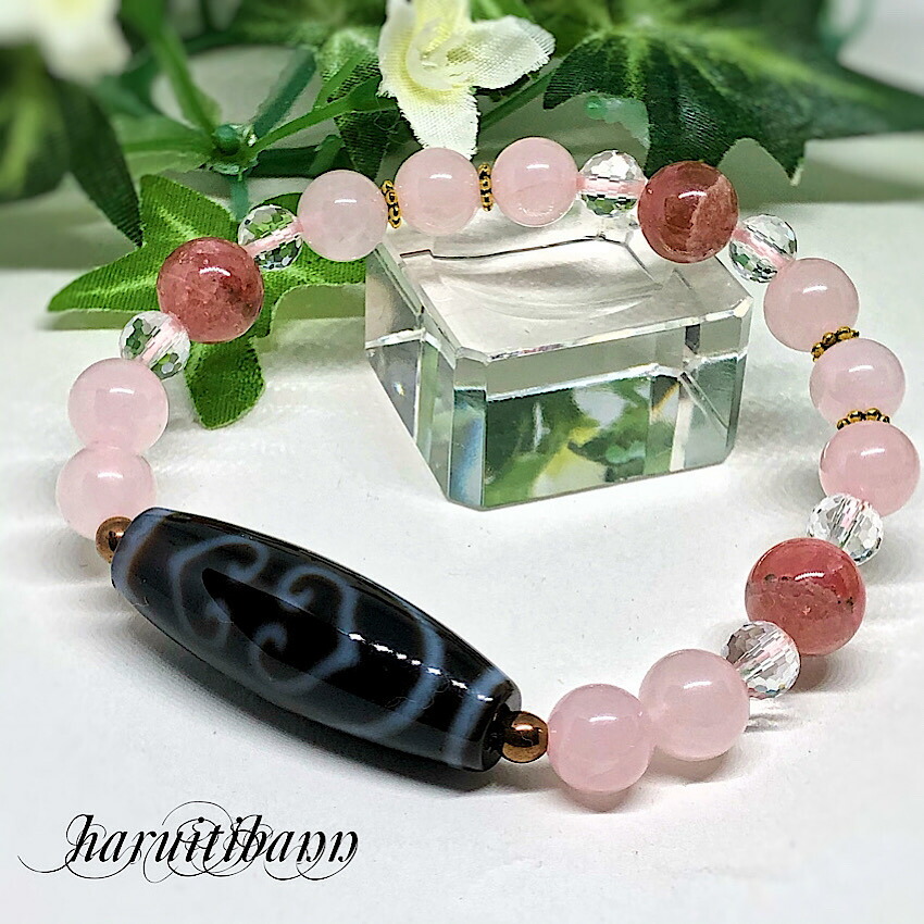 楽天市場】ダブルハートの可愛い天珠 双心金剛杵天珠 インカローズ