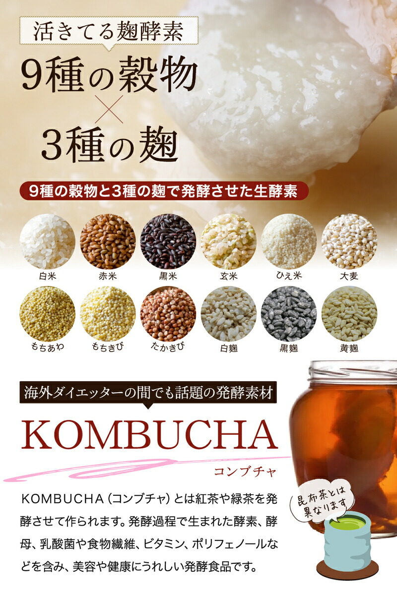 楽天市場】麹 生酵素 ダイエットサプリ コンブチャ ダイエット サプリ