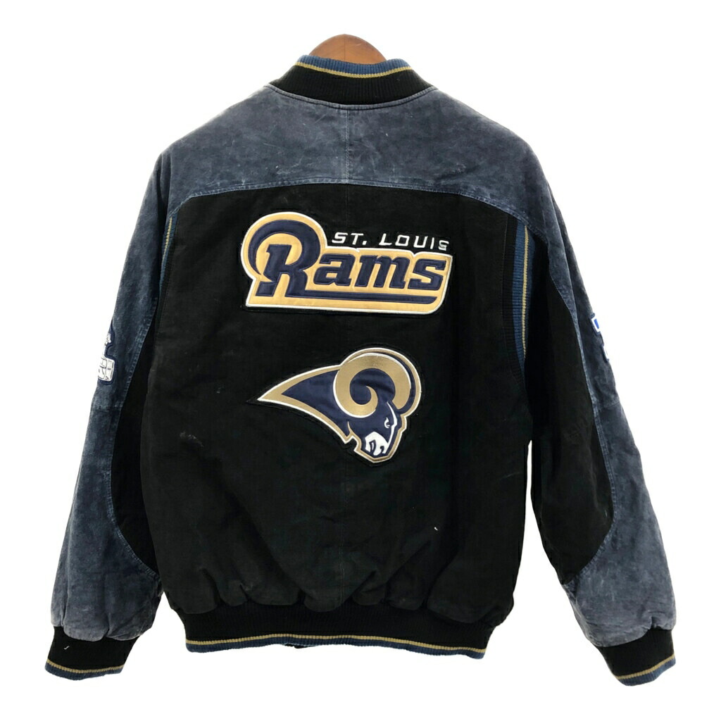 G-ⅢNFLロサンゼルス・ラムズオールレザースタジャンスウェードXL