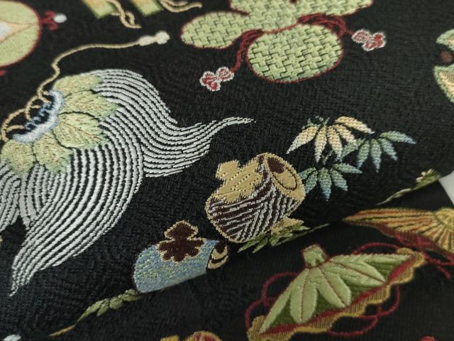 楽天市場】平和屋本店□極上 伝統工芸士 新井寛 両面 半幅帯 唐織 松鶴