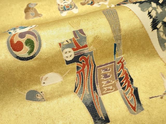 楽天市場】平和屋本店□極上 東京友禅 熊谷好博子 太鼓柄袋帯 十二支