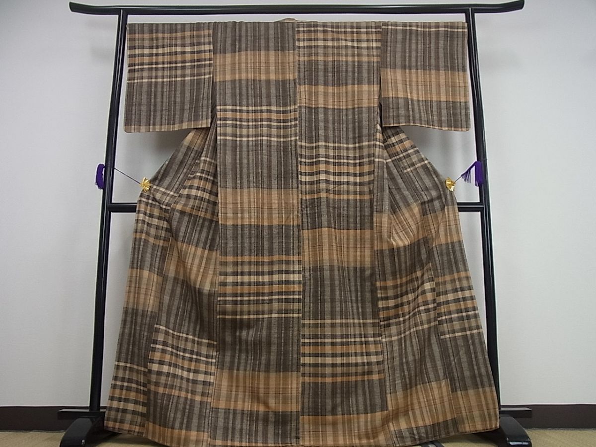楽天市場】期間限定セール20％off○極上 郡上紬 格子柄 加納別誂 反端