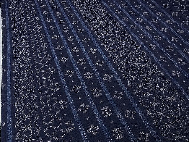 楽天市場】平和屋本店□極上 久留米絣 単衣 綿 麻の葉 七宝 花間道