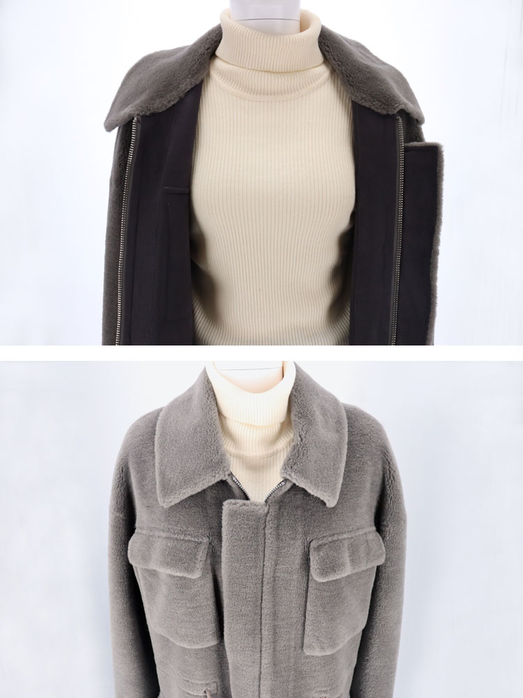 楽天市場】ウール100% ハーフコート ダブルファスナー ジャケット