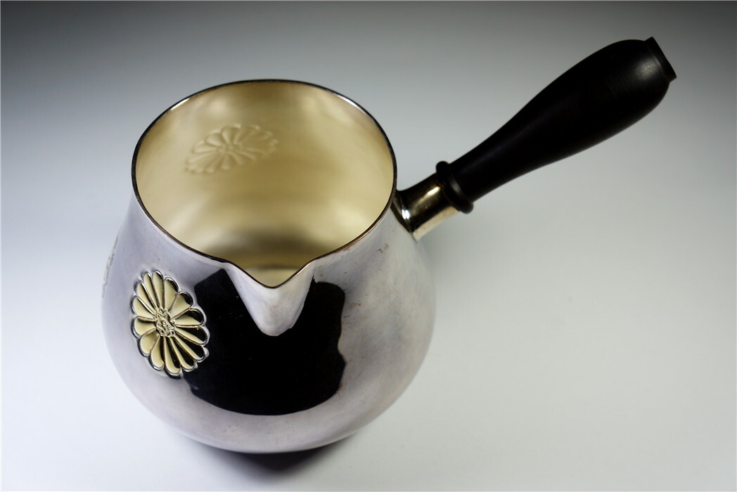 楽天市場】純銀細工 手作り菊文 横手コップ 木取手 純銀刻印 保証