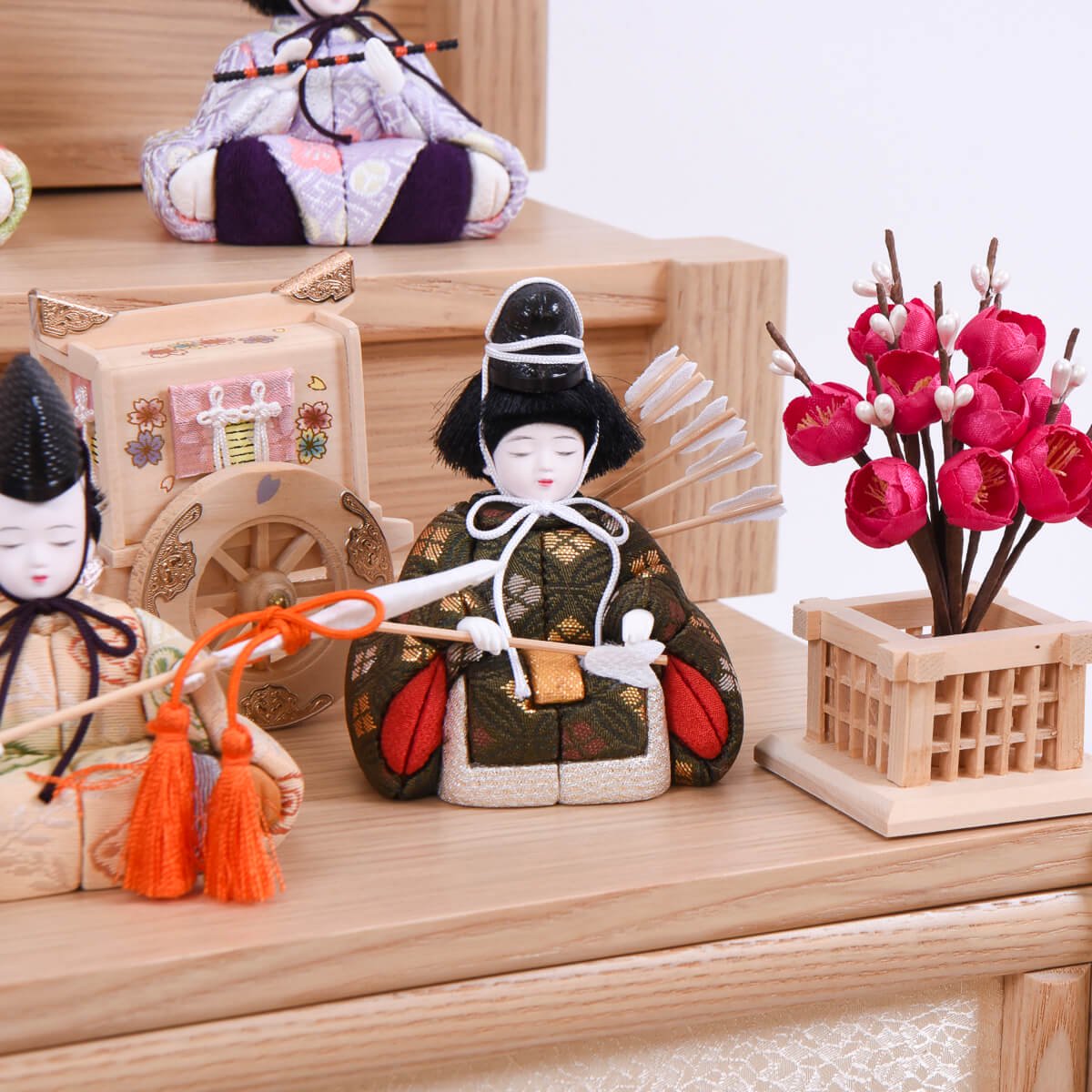楽天市場】雛人形 木目込み 木村一秀 収納飾り 三段 十五人飾り 15人
