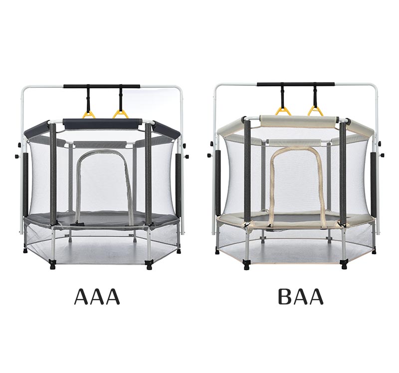 楽天市場】トランポリン 子供用 安全ネット付き 鉄棒 吊り輪付き 安全