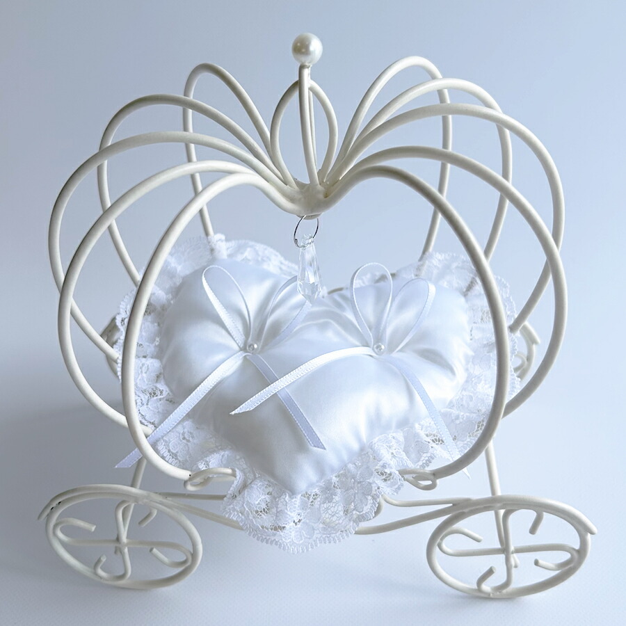 楽天市場】かぼちゃの馬車 リングピロー 完成品 L ハート型リング