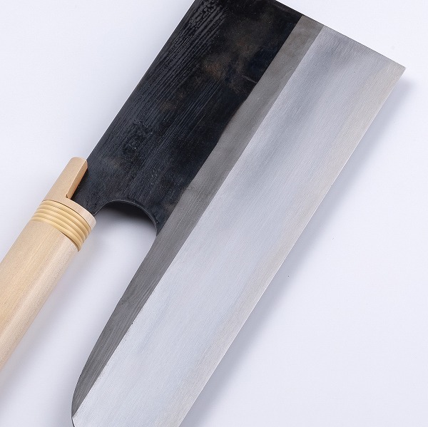 楽天市場】左利き用 そば切り包丁 片刃 300mm 安来白紙鋼 黒打ち仕上げ
