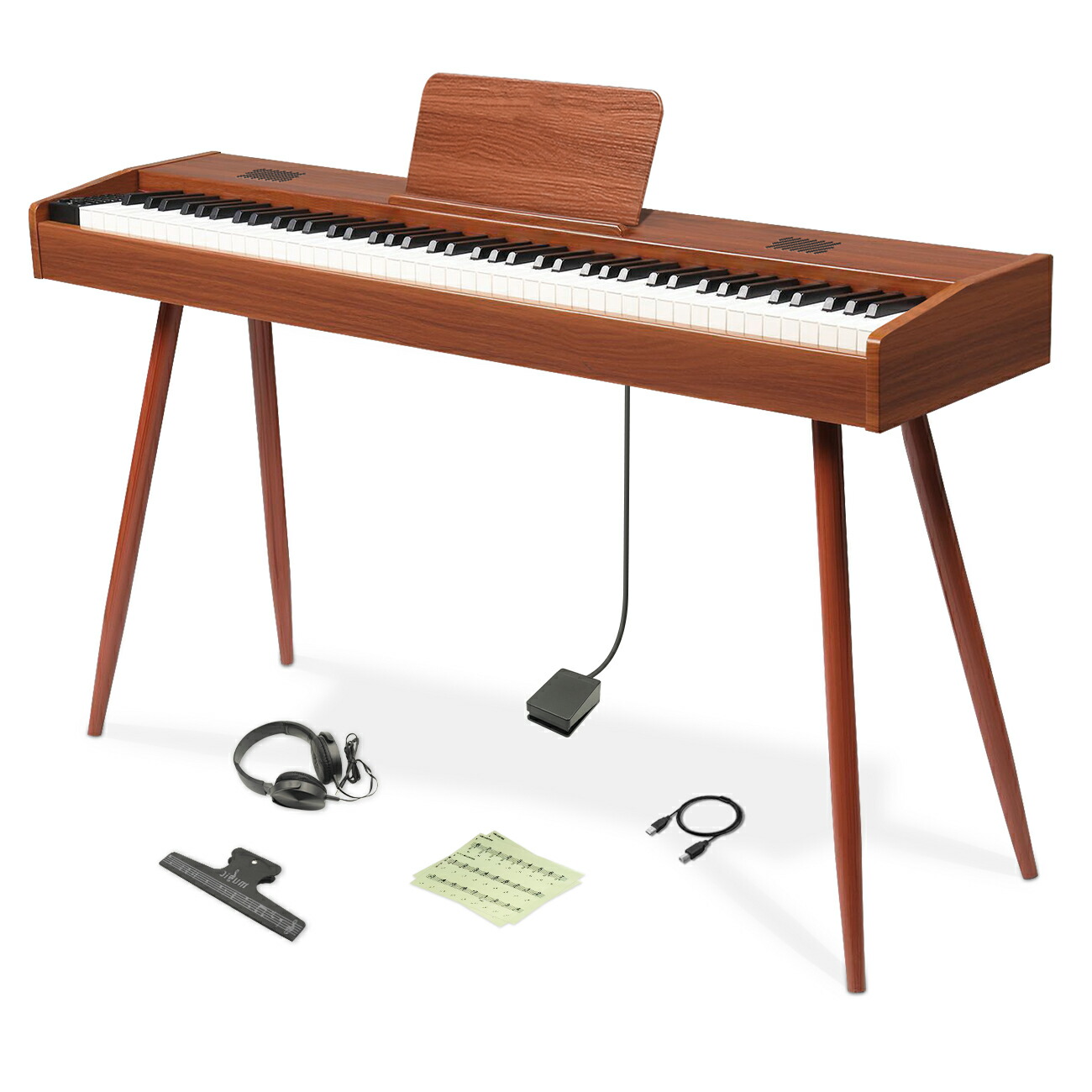 楽天市場】【ハンマーアクション鍵盤 木目調モデル】Longeye 電子