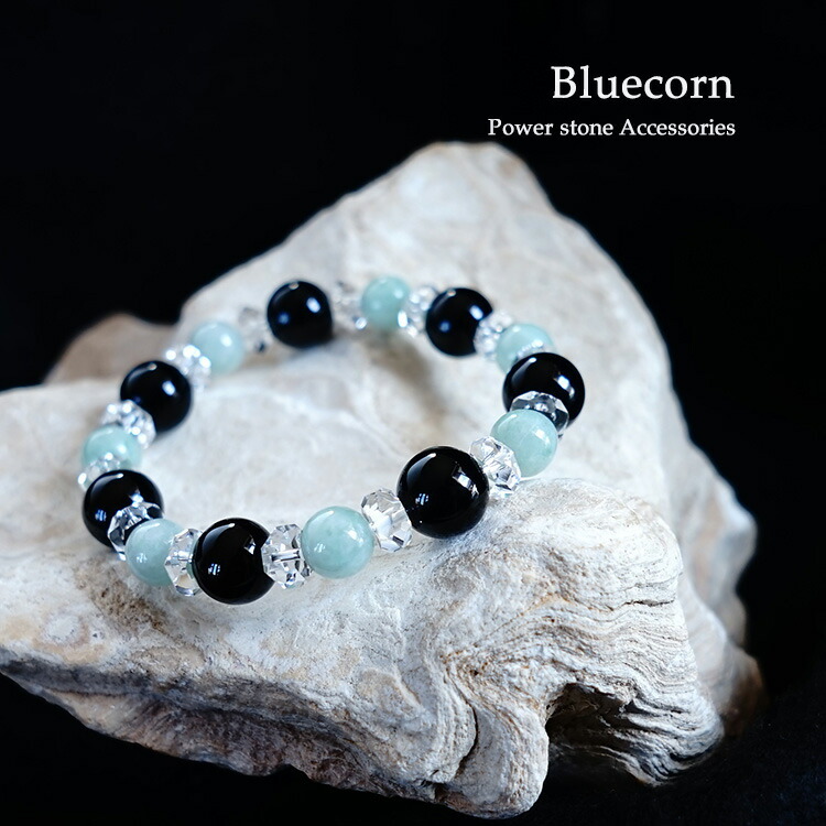 楽天市場】モリオン黒水晶 ビルマ翡翠 水晶 ブレスレット