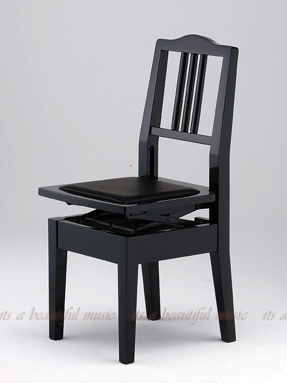 楽天市場】【its】背付きピアノ椅子 イトーシンNo.5（黒つや・黒座面