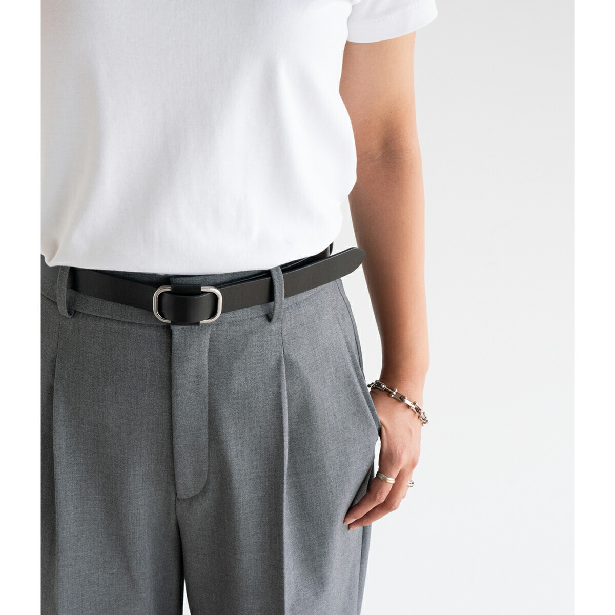 楽天市場】スクエアバックル レザーベルト 本革 レザー ベルト 穴なし