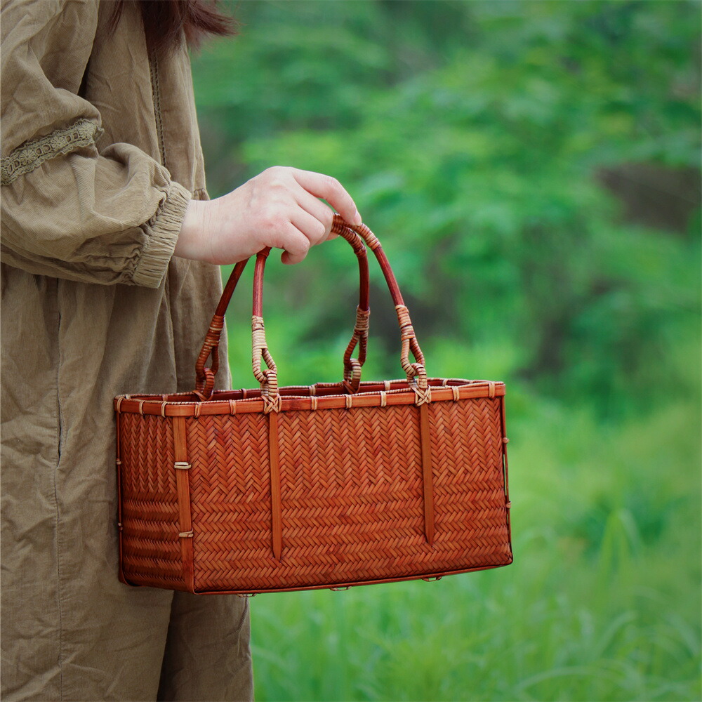 楽天市場】雅月 かごバッグ レディース 竹かご バッグ 小サイズ 軽量