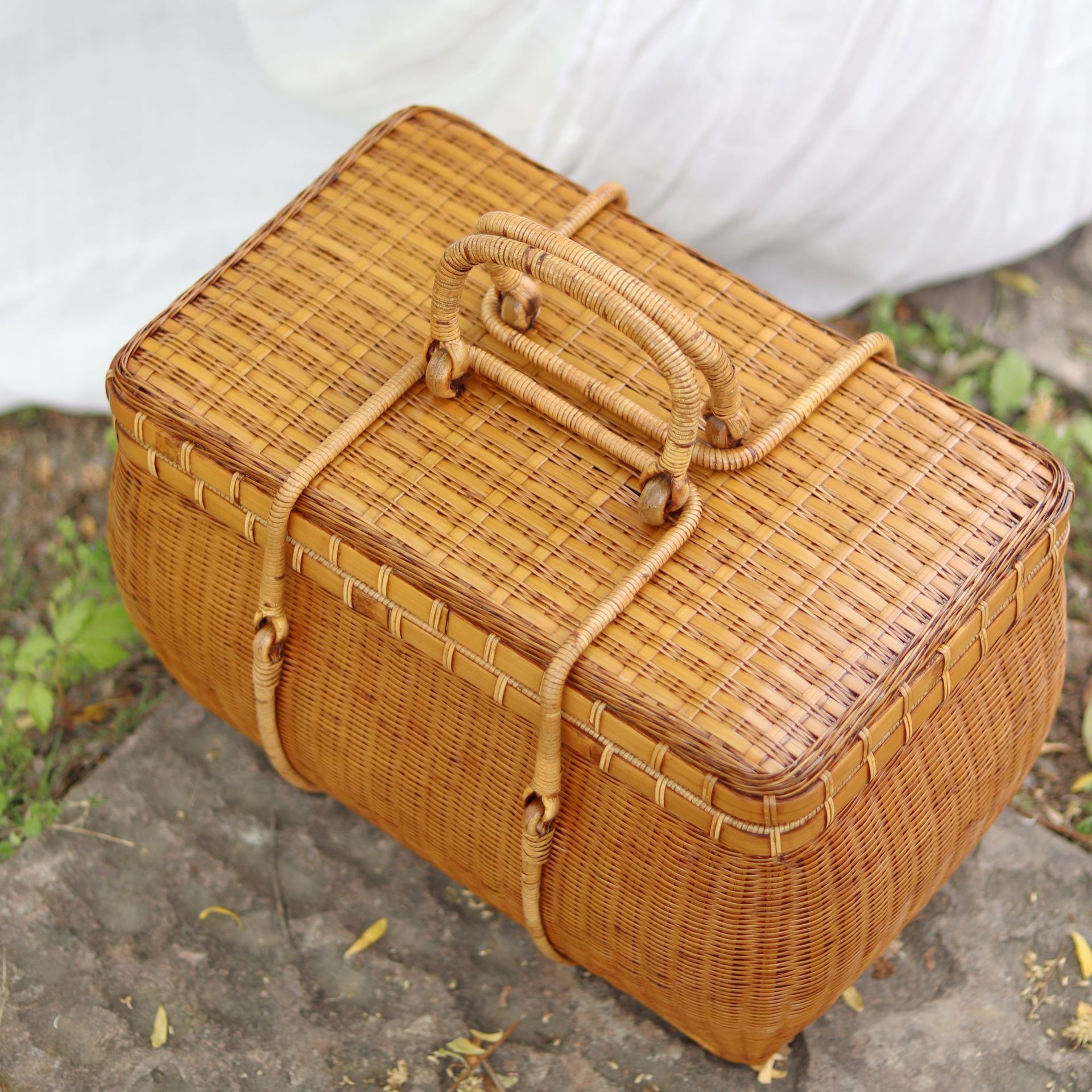 楽天市場】漆塗り ピクニック バスケット かごバッグ レディース 竹