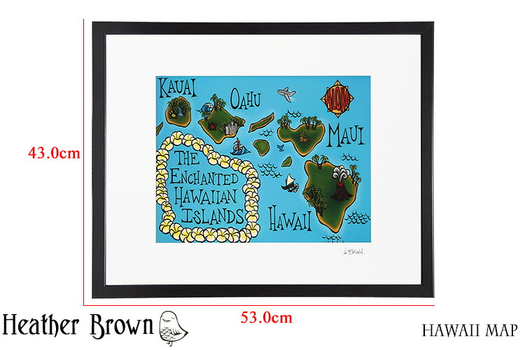 絵画 Heather Brown Hawaii Map ハワイマップ-製品-ヘザーブラウン