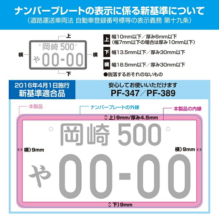 楽天市場】ナンバーフレーム PF-389 シリコンナンバーフレーム