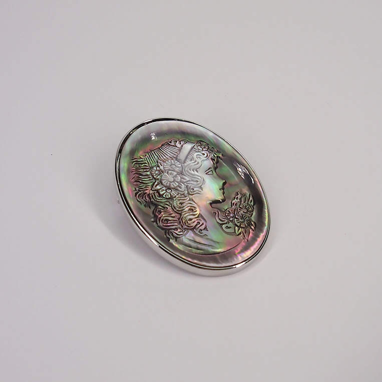 楽天市場】カメオ ブローチ 黒蝶貝 【送料無料】 プレゼント ギフト