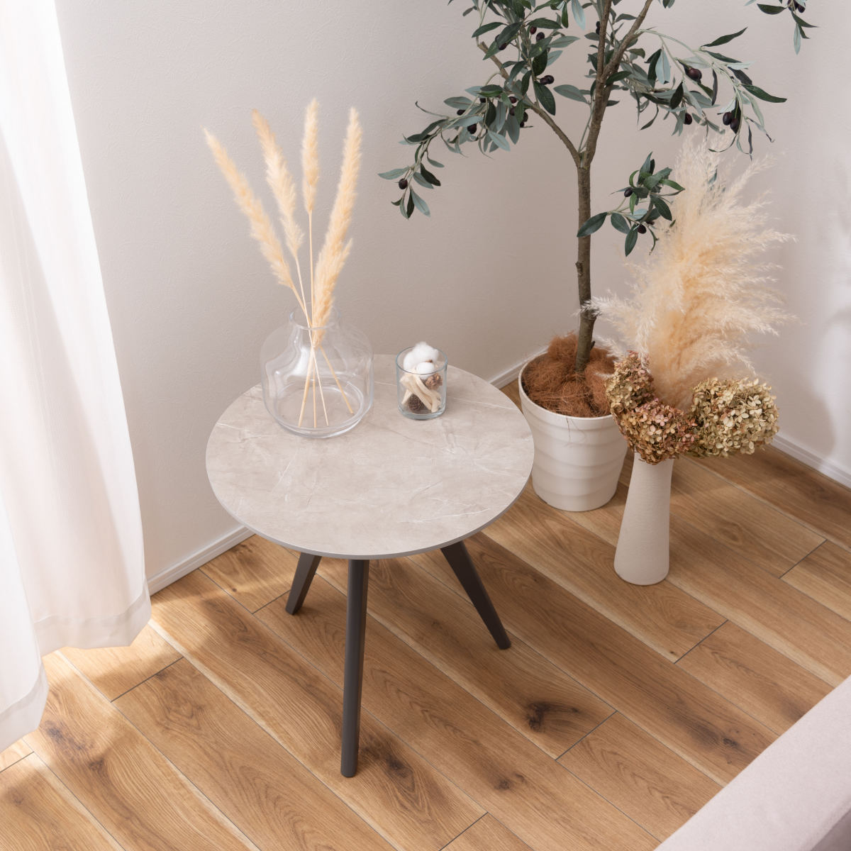 楽天市場】サイドテーブル 円型 直径50cm 高さ50cm 大理石調 ラウンド