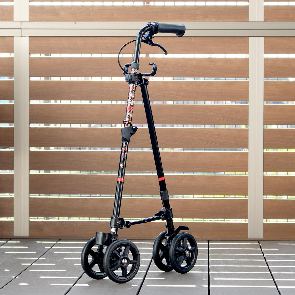 楽天市場】杖 ブーケ 車輪付き 高さ調節 ハンドレールステッキ 介護