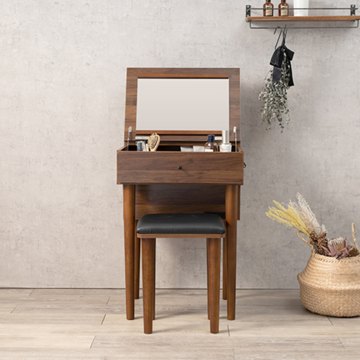 楽天市場】ドレッサー スツール セット 幅50cm コンセント 木製