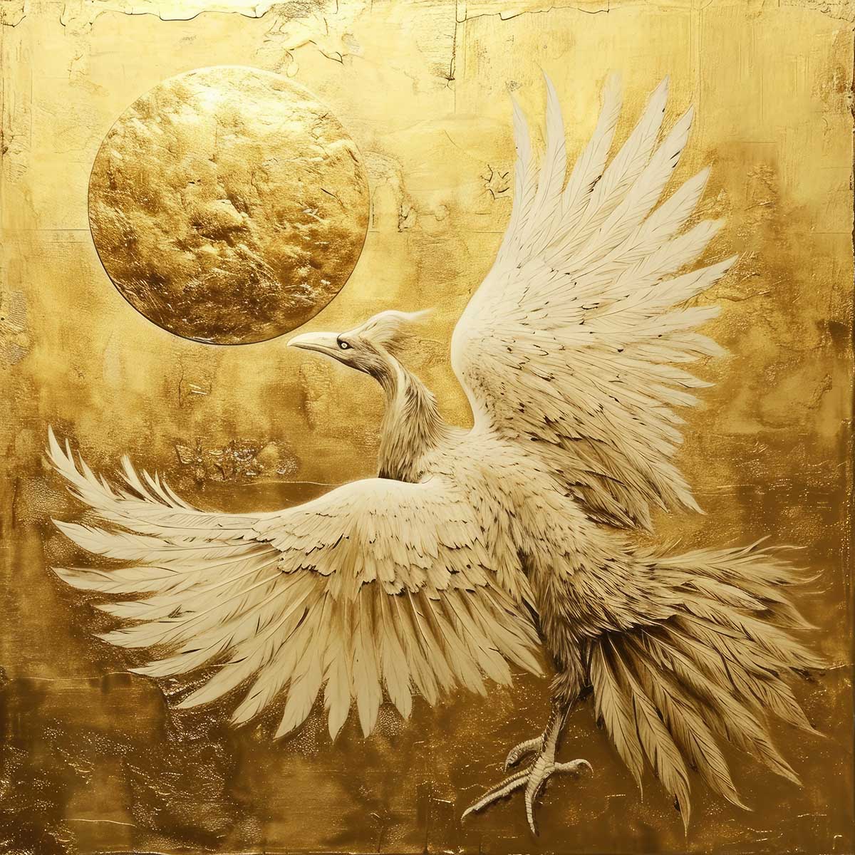 インテリア/絵画/アート/抽象画/モダン/ホテル/ゴールド/オーラ/鳳凰