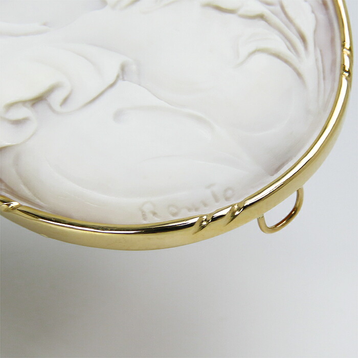 楽天市場】K18 シェル カメオ 鑑別書付 約H75×W57mm 2人の女性 横顔 花