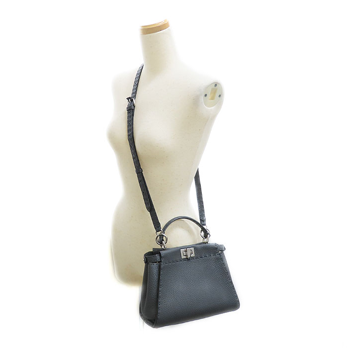 楽天市場】フェンディ ミニ ピーカブー セレリア ダーク グレー 2WAY